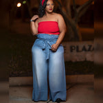 Load image into Gallery viewer, Ayori - Strapless top w/ wide leg pants

