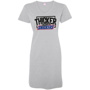 Thicker Thn Snicker - V Neck Tshirt Dress