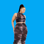 Load image into Gallery viewer, Mesh See thru multi color skirt set

