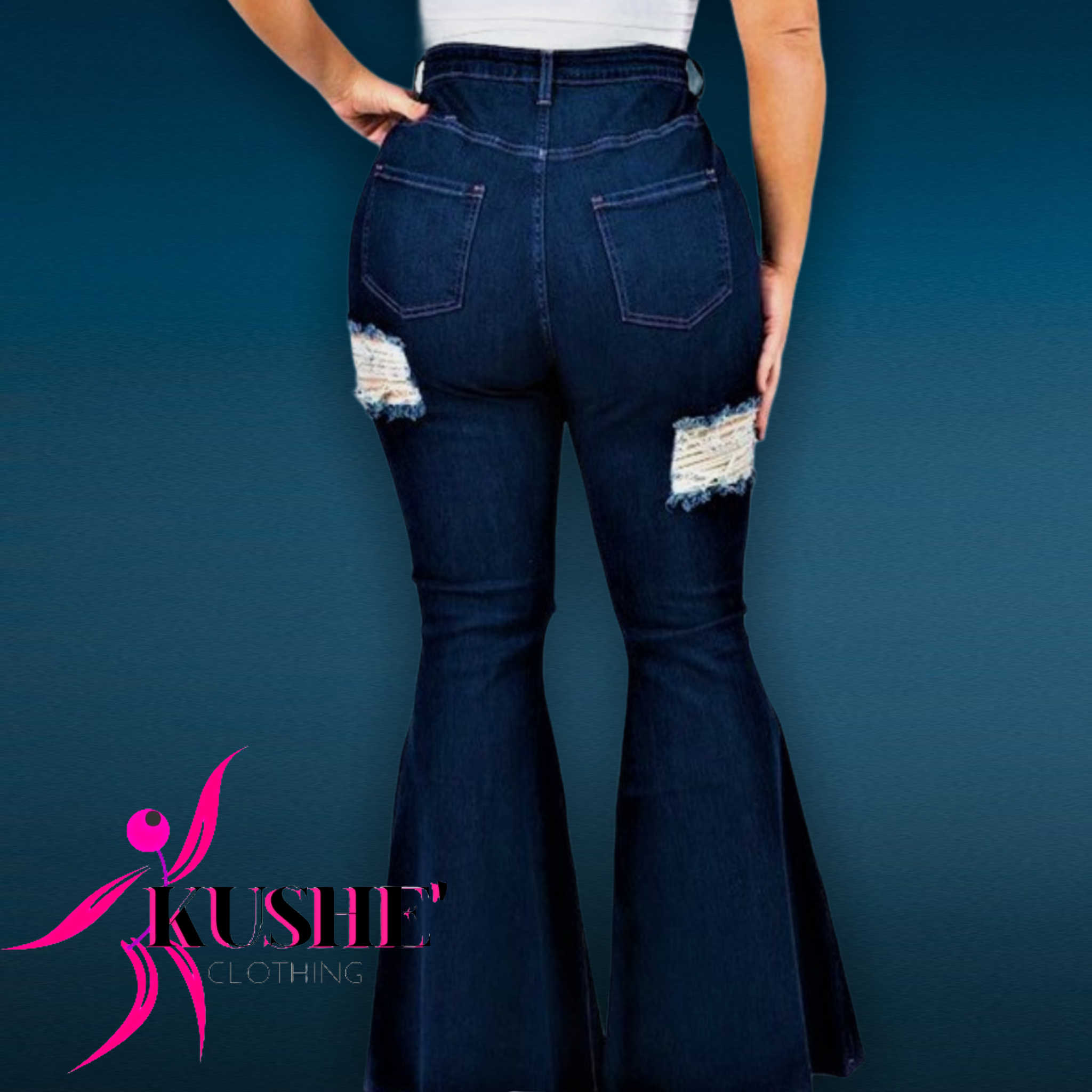Denver - plus size distressed denim jeans