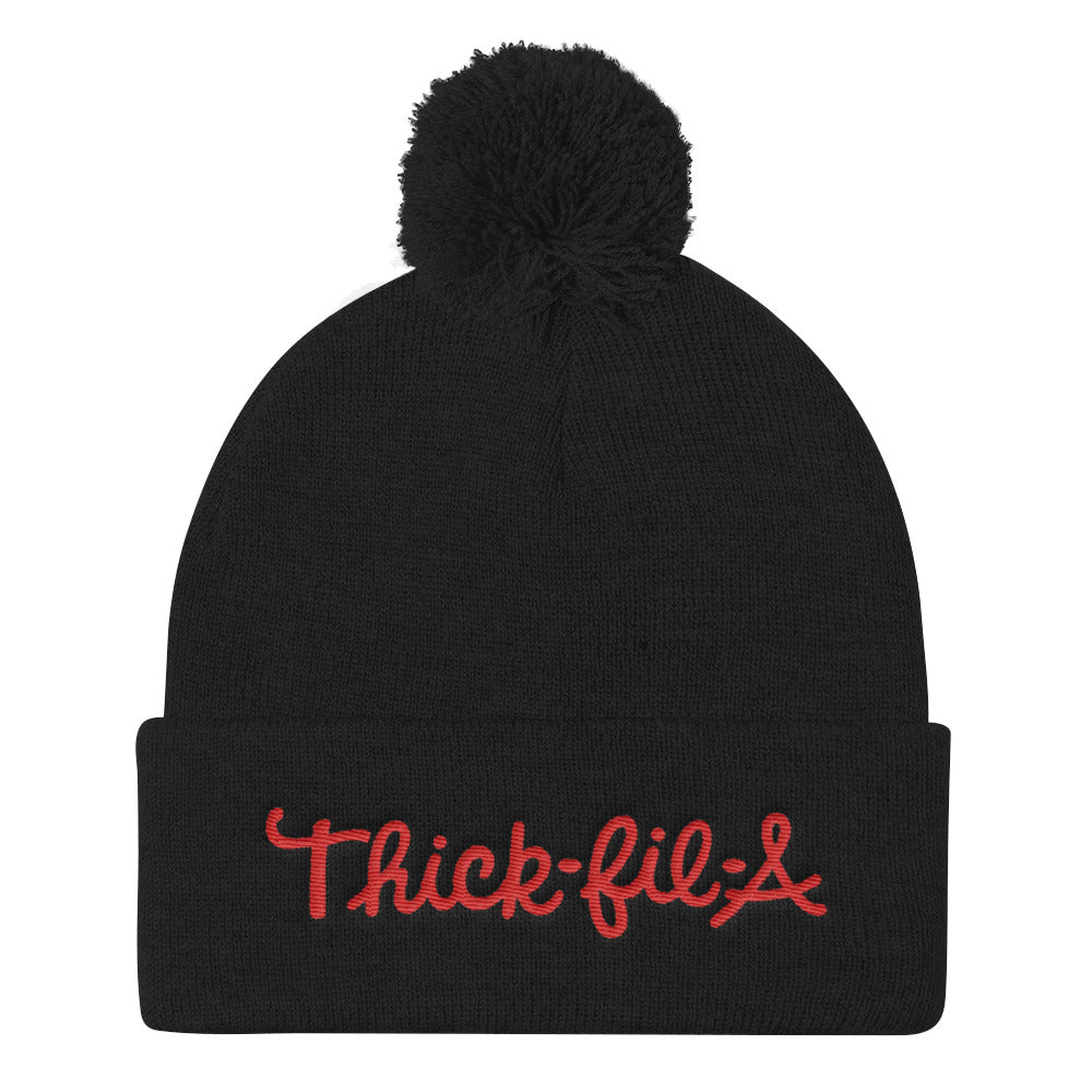 Thick-Fil-A Pom Pom Knit Cap-kusheclothing