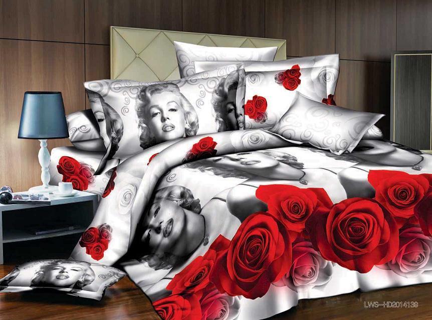 Roses by Kushe - Hot! 3d Marily Monroe Bedding Set-Roses by Kushe - Hot! 3d Marily Monroe Bedding Set-kusheclothing